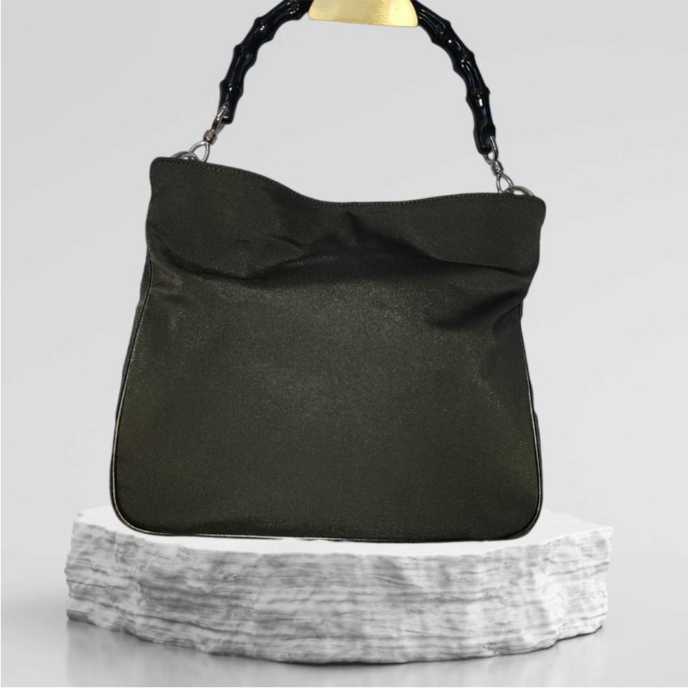 EUC GUCCI Bamboo Canvas Shoulder Bag